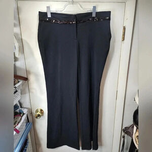 Maurice's Size 15/16 Black Dress Pants With Sequins Made In USA